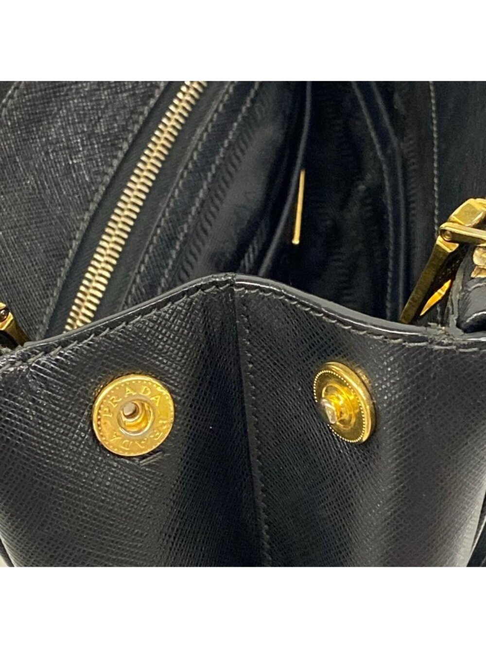 Prada Handbag Galleria Large Bag Black Leather - Picture 12 of 15